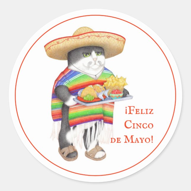 WENDELITO Cinco de Mayo Large Round Stickers (Front)