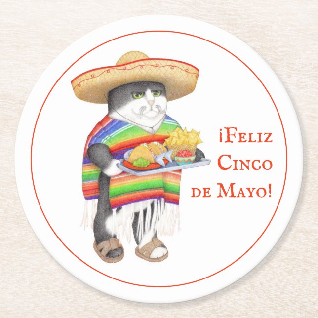 WENDELITO Cinco de Mayo Round Paper Coaster (Front)