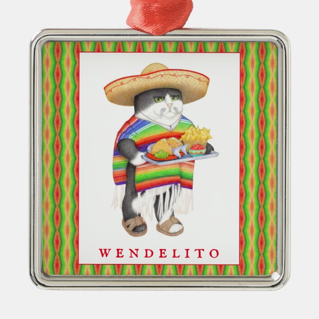 WENDELITO Premium Square Ornament + Text (Front)