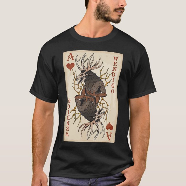Wendigo - Original Cryptid Playing Card Tarot Ace  T-Shirt (Front)