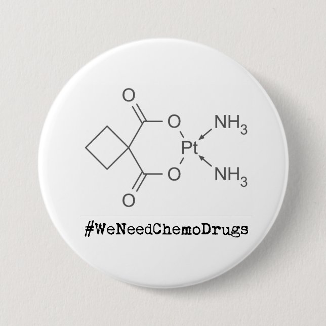 #WeNeedChemoDrugs 7.5 Cm Round Badge (Front)