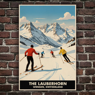 Wengen, Switzerland: 1960s Vintage Travel Poster