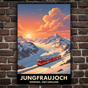 Wengen, Switzerland: 1960s Vintage Travel Poster