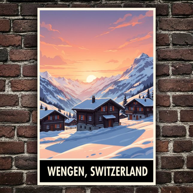 Wengen, Switzerland: 1960s Vintage Travel Poster (Creator Uploaded)