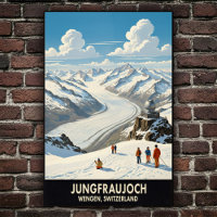 Wengen, Switzerland: 1960s Vintage Travel Poster