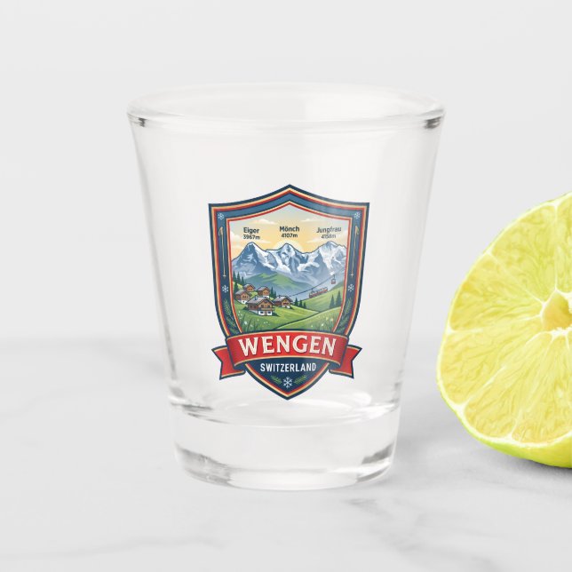 Wengen Switzerland Shot Glass (Front)
