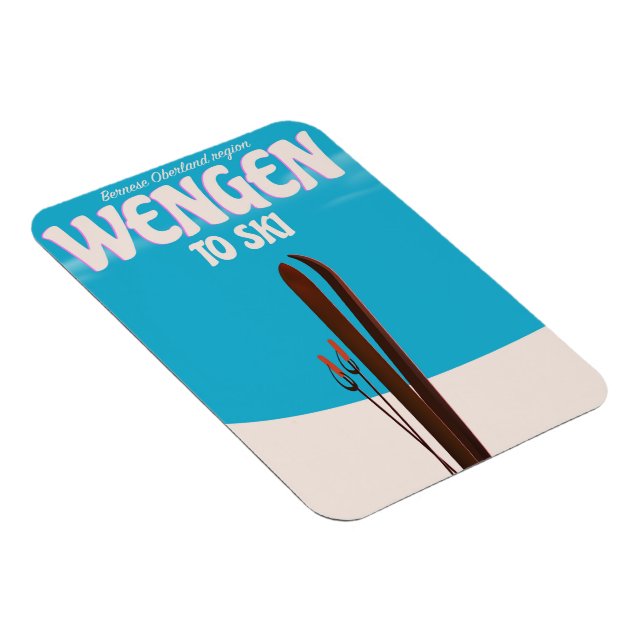 Wengen, Switzerland, Ski Poster Magnet (Right Side)