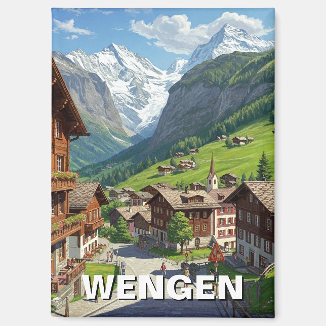 Wengen Switzerland Travel Magnet (Front)