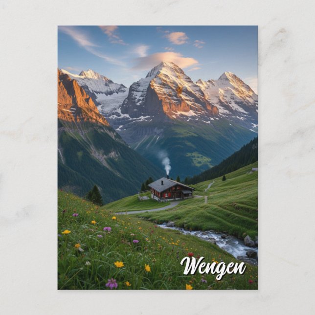 Wengen Switzerland Travel Postcard (Front)
