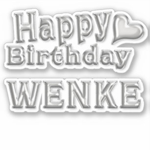 Wenke Happy Birthday silver sticker sticker