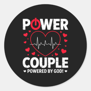 Wer Couple Christian Couples Matching Valentines D Classic Round Sticker