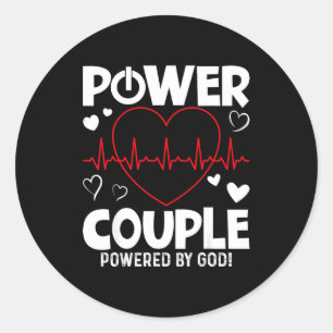 Wer Couple Christian Couples Matching Valentines D Classic Round Sticker