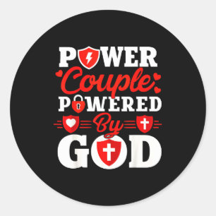 Wer Couple Wered By God Christian Couples Matching Classic Round Sticker