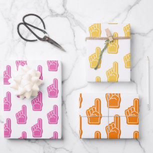 We're #1! Finger School Fan Club Team Spirit Fun Wrapping Paper Sheet