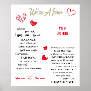 We're A Team, Wedding Anniversary Gift, Wedding Poster