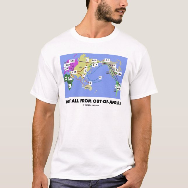 We're All From Out-Of-Africa (Haplogroup) T-Shirt (Front)