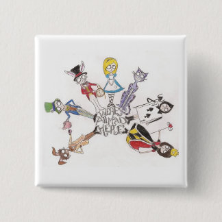 "we're all mad here" Button