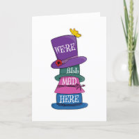 We're All Mad Here Mad Hatter Alice in Wonderland