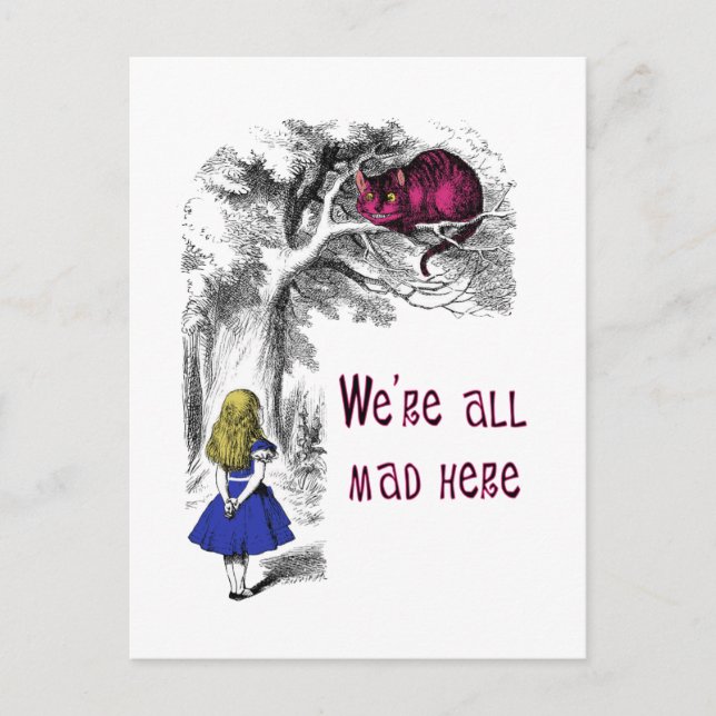 We're All Mad Here Postcard (Front)