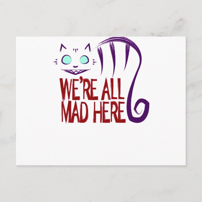 We're All Mad Here Postcard (Front)