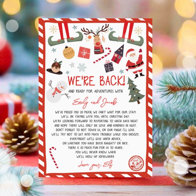 We're Back Elves Arrival Letter Hello Christmas  Invitation (Creator Uploaded)
