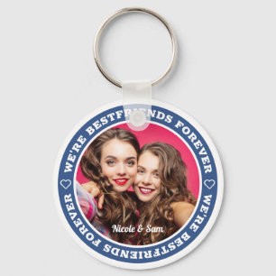 We're Bestfriends Forever BFF Modern Custom Photo Key Ring