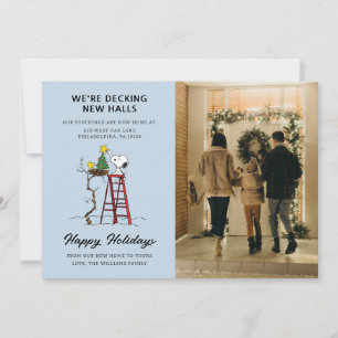 We're Decking New Halls   Snoopy We've Moved Holiday Card