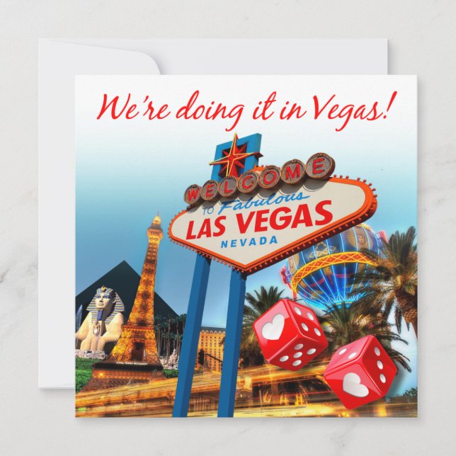 We're Doing it in Vegas Wedding Invitation (Front)