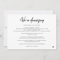 Were downsizing elegant minimal smaller wedding