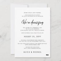Were downsizing modern minimal smaller wedding