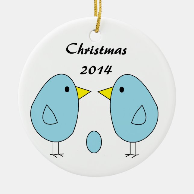 "We're Eggspecting!" Christmas Ornament (Front)