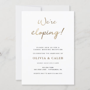 We're Eloping Wedding Reception invitation