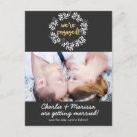 WE'RE ENGAGED Announcement Wedding Photo Postcard