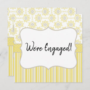 We're Engaged Bee Yellow and Grey Geometric