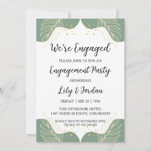 we're engaged boho engagement party invitations