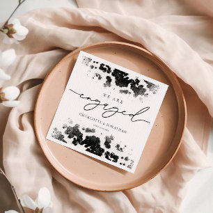 We're Engaged Cow Print Western Engagement Party Napkin