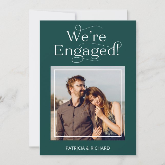 We're Engaged Engagement Announcement (Front)