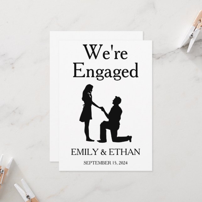 We're engaged engagement announcement cards (Front/Back In Situ)