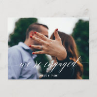 We're Engaged Engagement Announcement Postcard