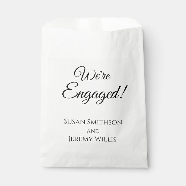 We're Engaged Engagement Party Favour Bag (Front)