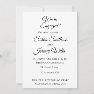 We're Engaged Engagement Party Invitations Elegant