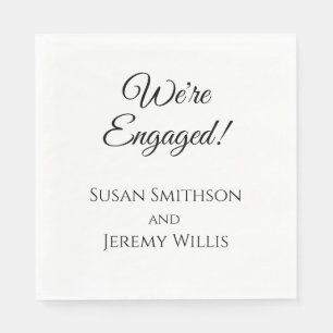 We're Engaged Engagement Party Napkins Tableware