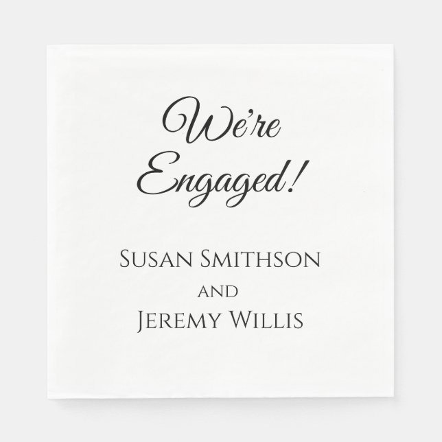 We're Engaged Engagement Party Napkins Tableware (Front)