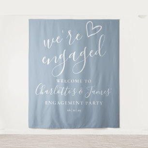 Were Engaged Engagement Party Photo Backdrop Tapestry