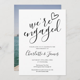 We're Engaged Engagement Party Photo Invitation