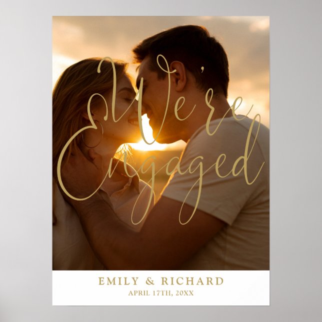 We're Engaged Engagement Party Photo Welcome Sign (Front)