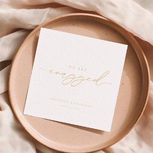 We're Engaged Engagement Party Wedding Foil Napkins