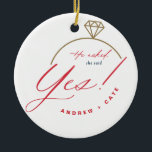 We're Engaged First Christmas Engaged Photo  Ceramic Tree Decoration<br><div class="desc">We're Engaged First Christmas Engaged Photo</div>