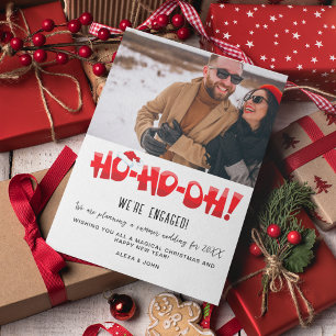 We're Engaged Funny Couple Photo Christmas Holiday Postcard