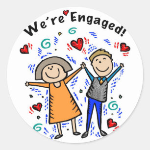 We're Engaged I     Classic Round Sticker